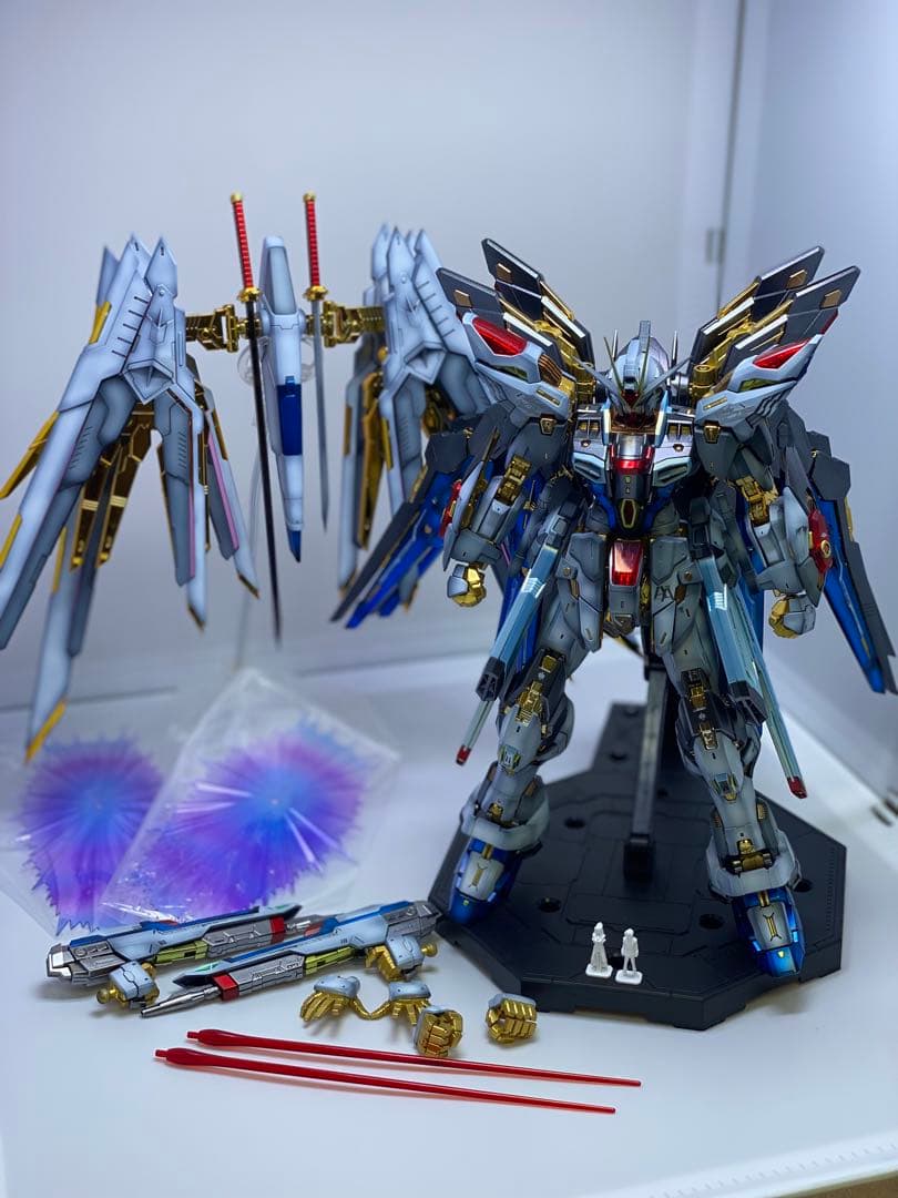 MGEXサイズ1/100ストライクフリーダム塗装完成品+ミッドナイトコーティング