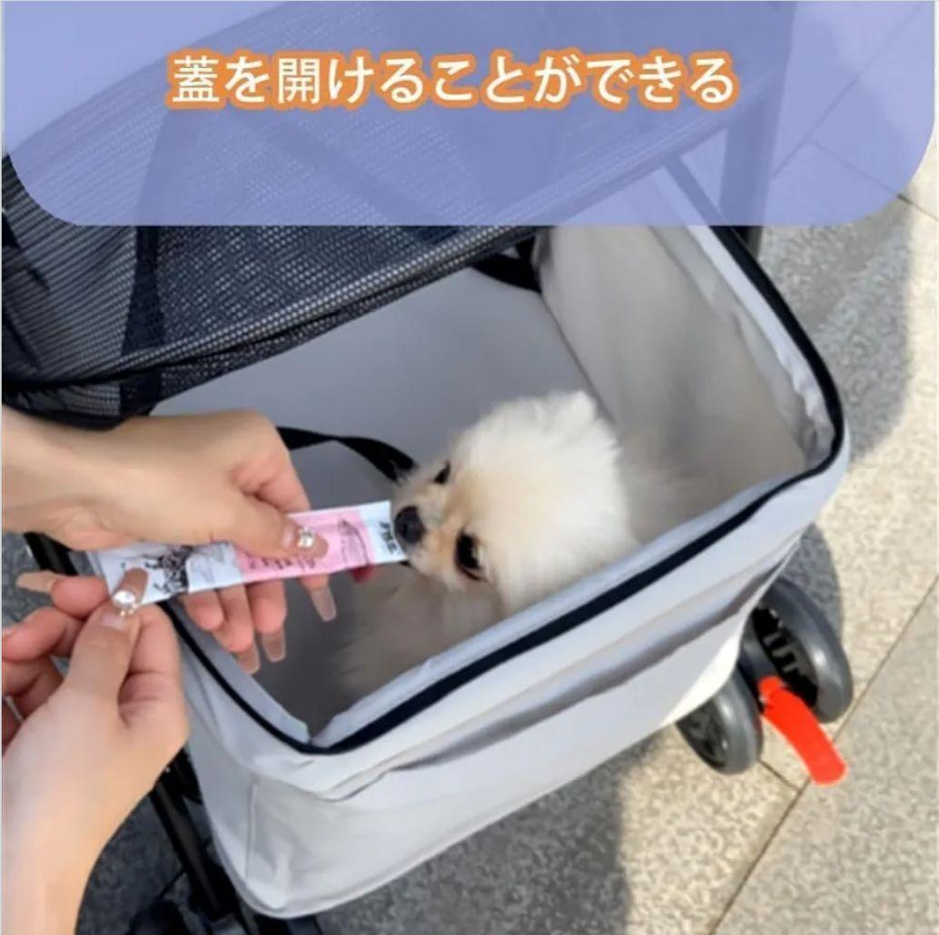 ペットカート グレー キャスター付き 犬用ベビーカー 組み立て簡単 軽量 通気性