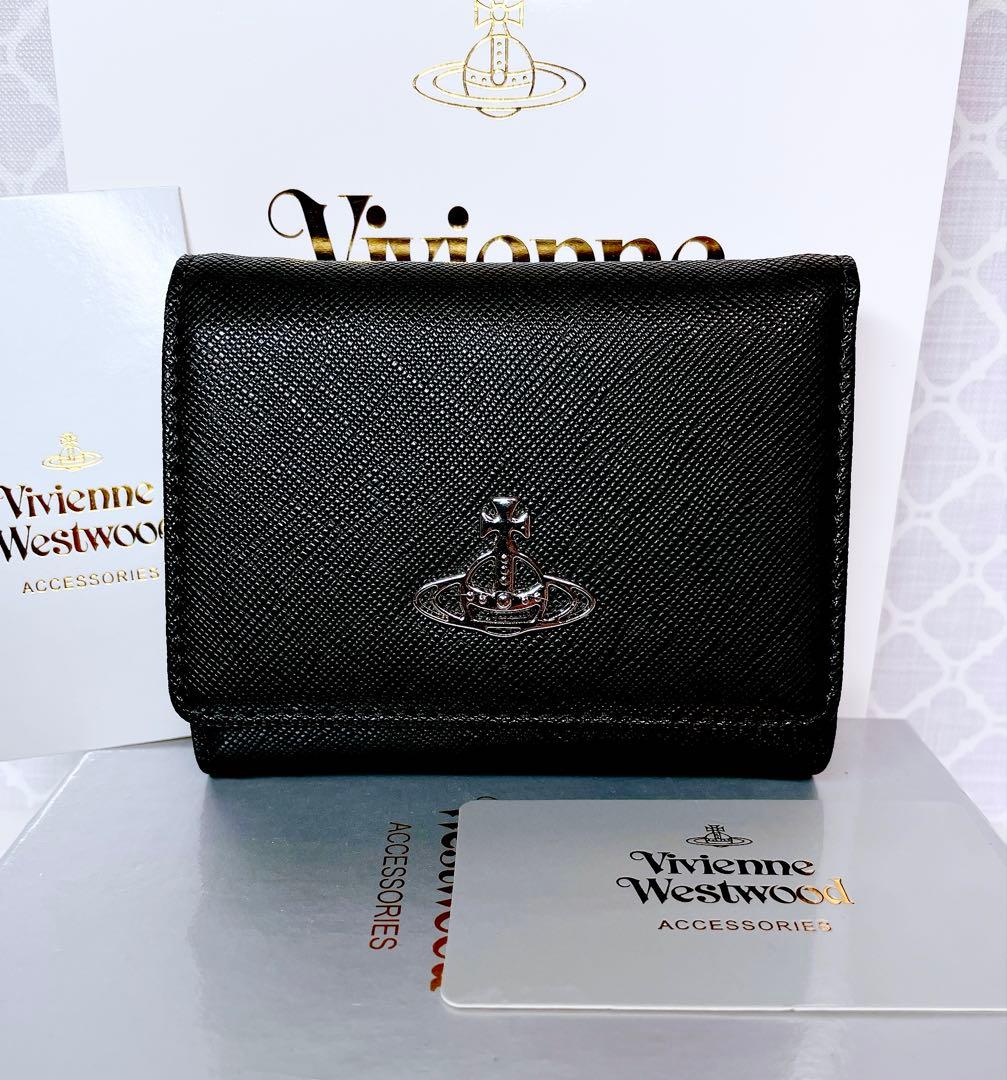 【最新◇ショッパー付】新品 ヴィヴィアン・ウエストウッド 3折財布 ブラック