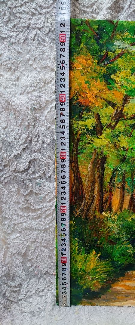 油絵 森の道