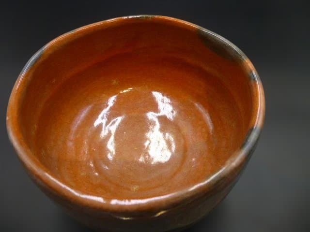 楽吉左衛門　十二代　弘入　赤茶碗／共箱／楽吉左衛門　十四代　覚入極め箱／仕覆