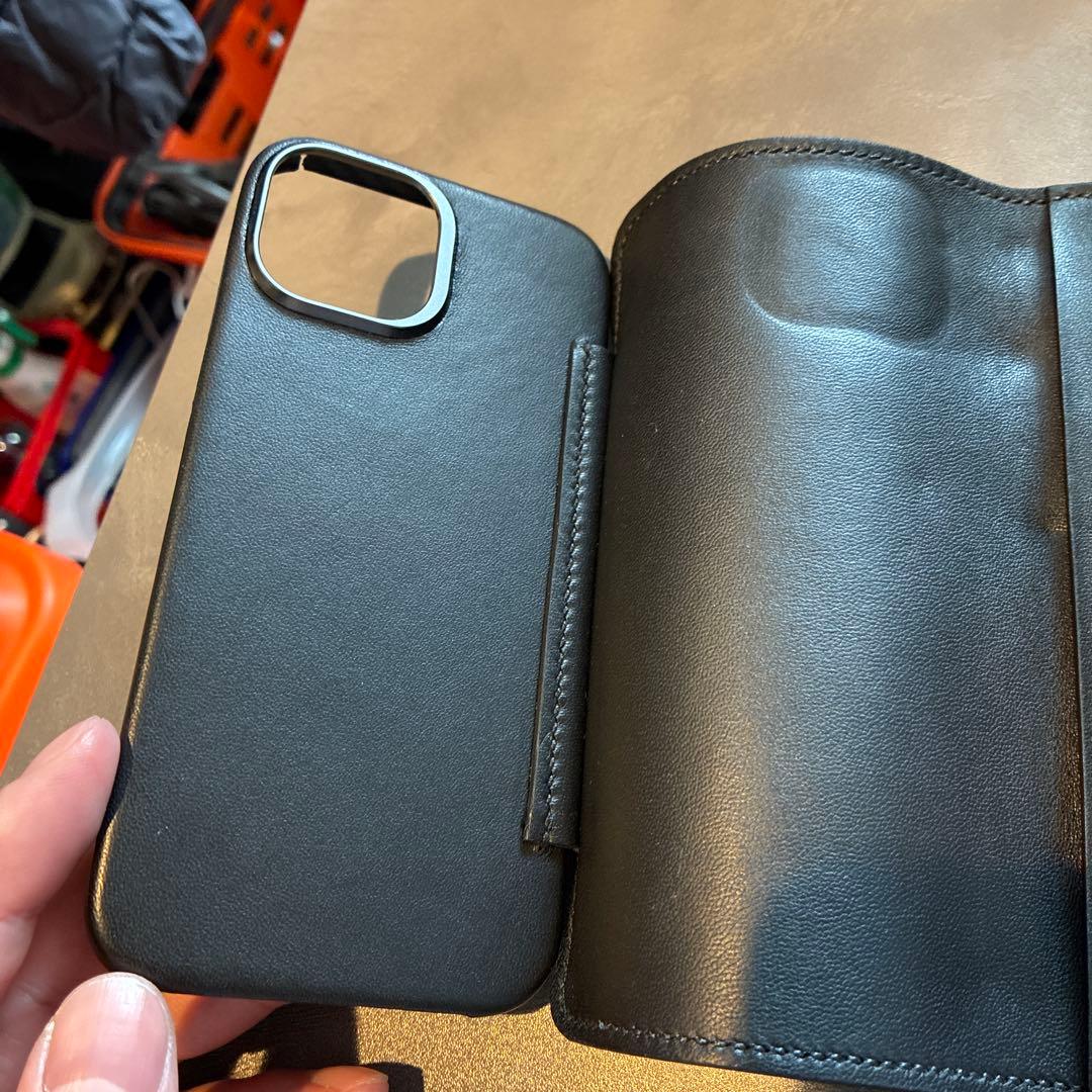 （iPhone15）MAISON TAKUYA ブラックレザー手帳型ケース