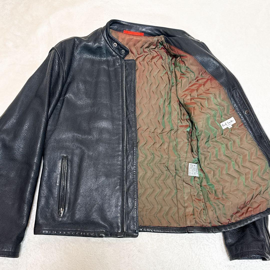 美品✨ポールスミス ライダース レザージャケット L 牛革 キルティング 黒