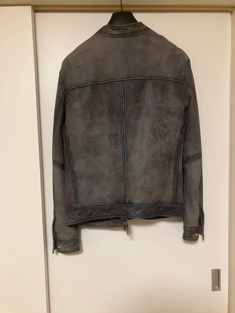 ALLSAINTS グレー シングルライダースジャケット S