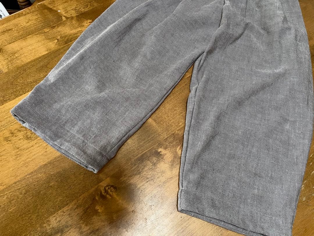 コットンパンツ　ガウチョパンツ　ゆったり　サンドベージュ 裾45 ハンドメイド