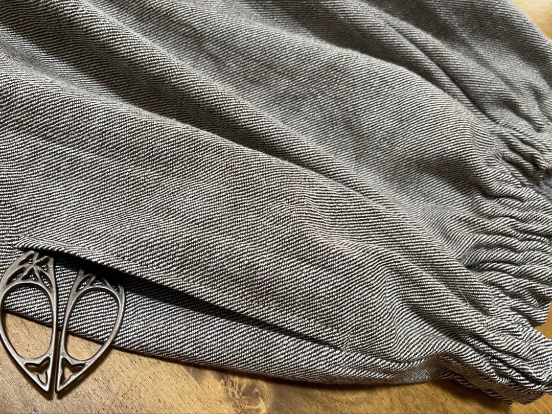 コットンパンツ　ガウチョパンツ　ゆったり　サンドベージュ 裾45 ハンドメイド