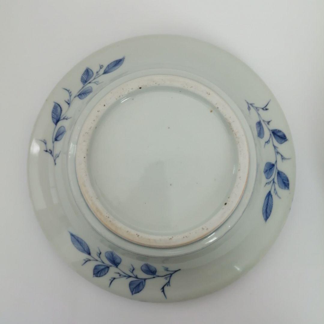 古伊万里　幕末　線描き　牡丹唐草図　食籠