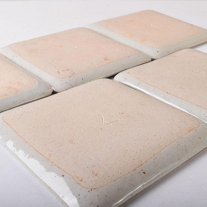 和食器　美濃焼　加藤幸兵衛陶窯　色絵　絵変銘々皿　5客　共箱　N　7598