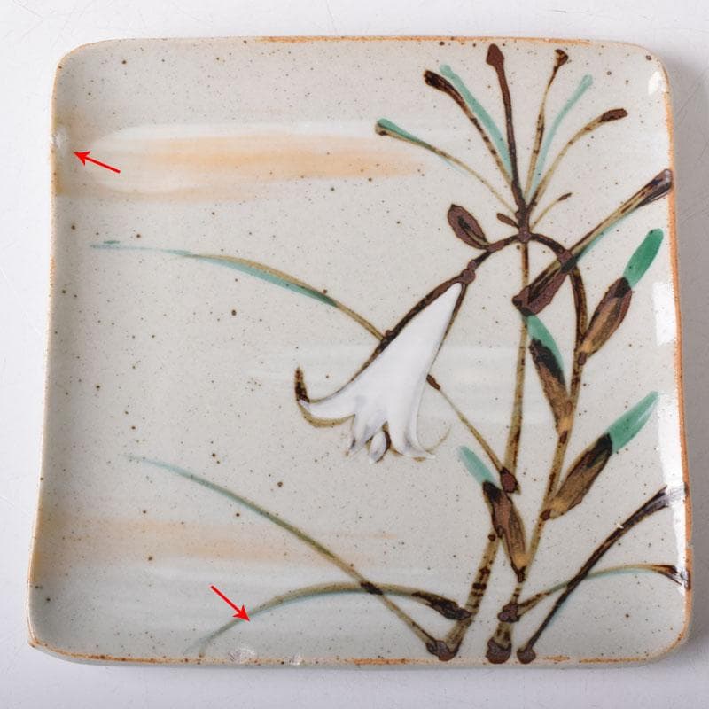 和食器　美濃焼　加藤幸兵衛陶窯　色絵　絵変銘々皿　5客　共箱　N　7598