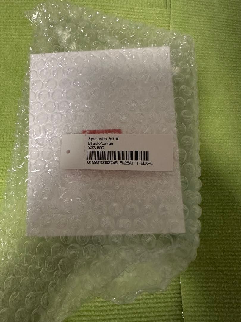 Supreme Repeat Leather Belt ブラック L 25AW