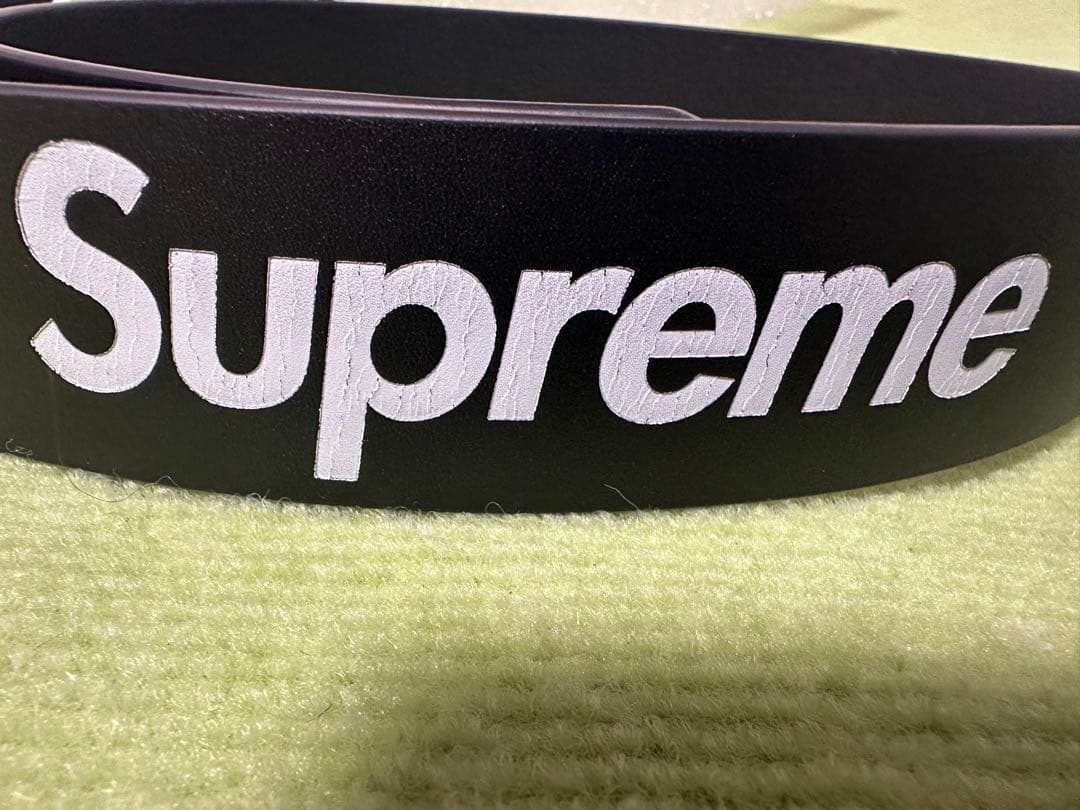 Supreme Repeat Leather Belt ブラック L 25AW