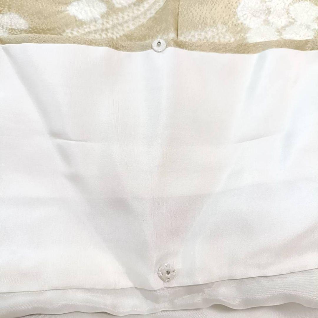 LULU81 着物 訪問着 袷 絞り 黄金色 雪輪 刺繍 花柄