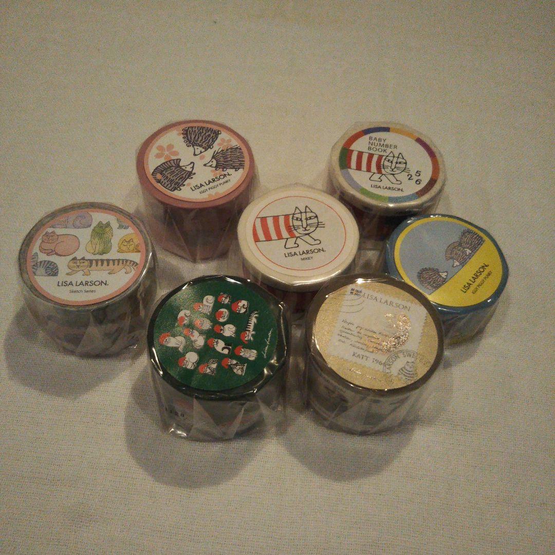 リサ・ラーソン マスキングテープ 太幅 ７個 新品未開封 マイキー白 ハリネズミ