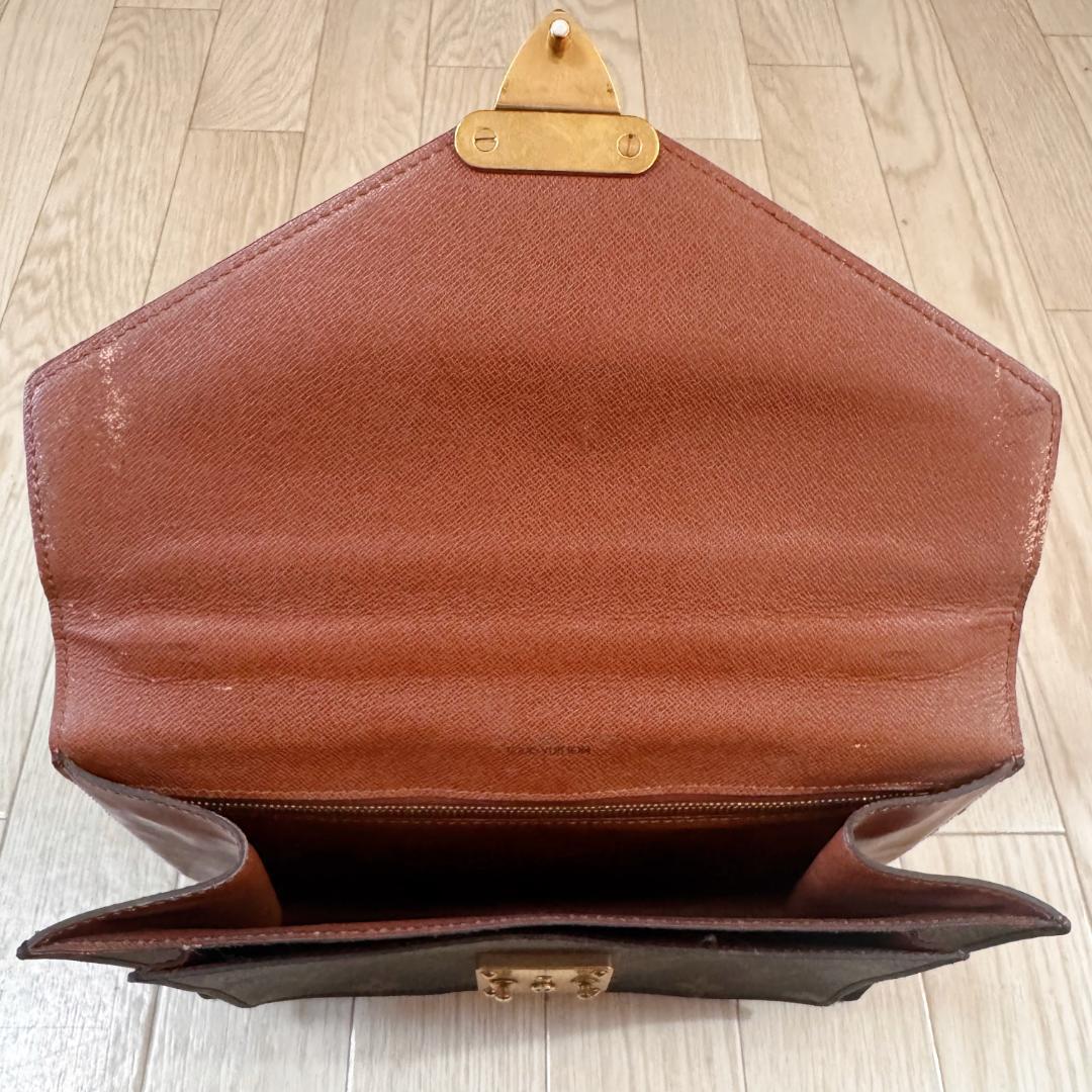 LOUIS VUITTON モンソー モノグラム ハンドバッグ 内ポケット劣化