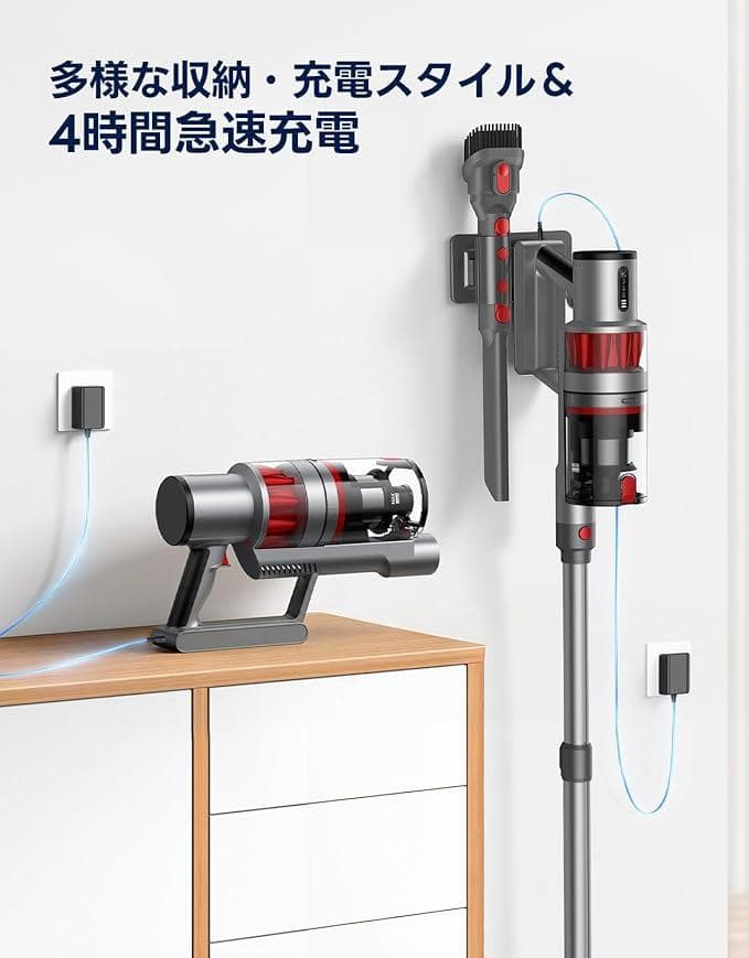 新品コードレス 掃除機 55000pa超強力吸引 60分連続でパワーはダイソン級