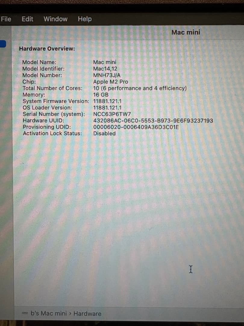 Macデスクトップ Mac mini M2pro 16GB 512GB SSD