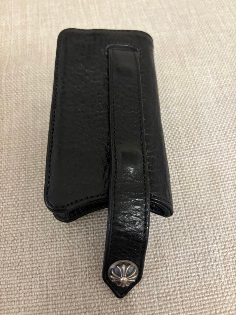 値下げクロムハーツchromeheartsレザーキーケース黒色スナップボタン付き