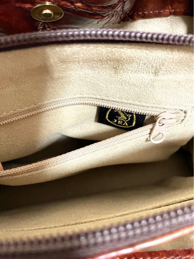 【希少】クロコダイル 高級 ハンドバッグ JRA認定 織りネーム付き 2WAY