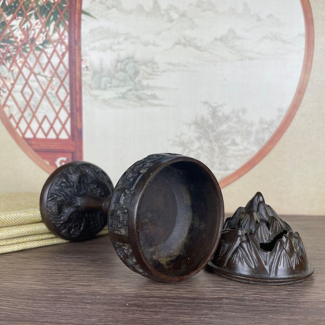 銅細工 盤竜香炉 博山炉 香道具 装飾品 工芸品 美術品 置物