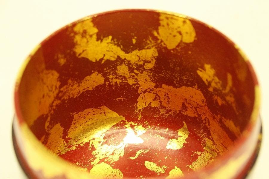 茶道具 而妙斎好 唐松蒔絵 一閑 大棗 一峰作 共箱 美品(A947)