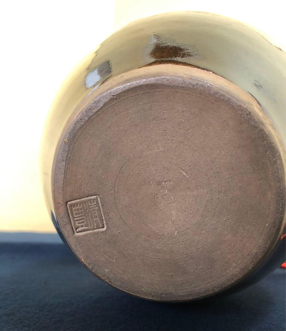 《R》茶道具 四つ耳 飾壷 飾り紐 網紐 口覆 在銘 共箱　250723E6