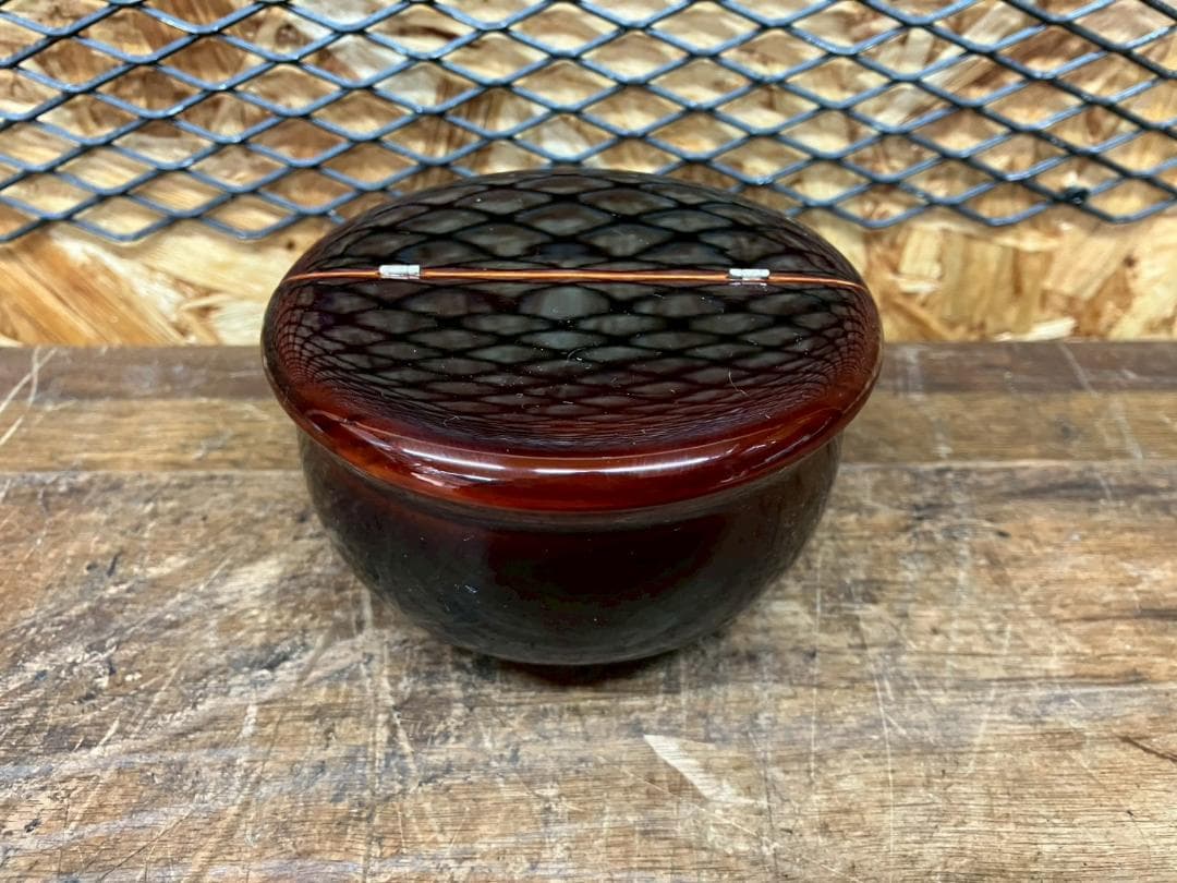 未使用★茶道具★助田宗明造★老松茶入★仕覆付★鴛鴦唐草錦★共箱