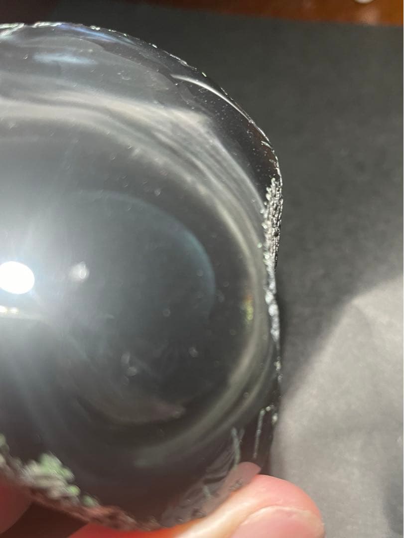 研磨済　十勝石玲瓏　マホガニーオブシディアン　オーロラ系模様