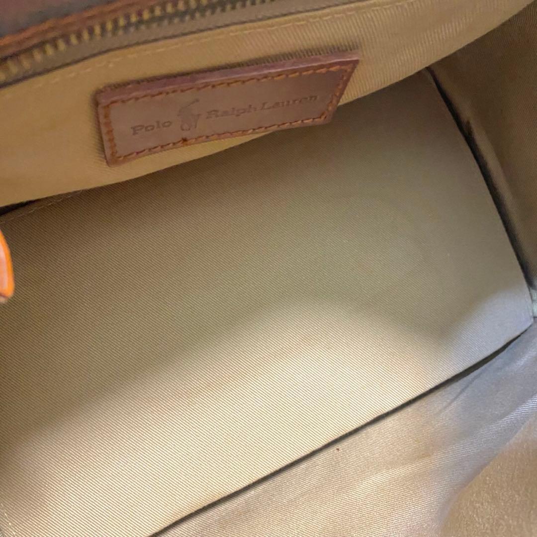 ポロラルフローレン　ミニボストンバッグ　ハンドバッグ　手提げ　レッド　チェック柄