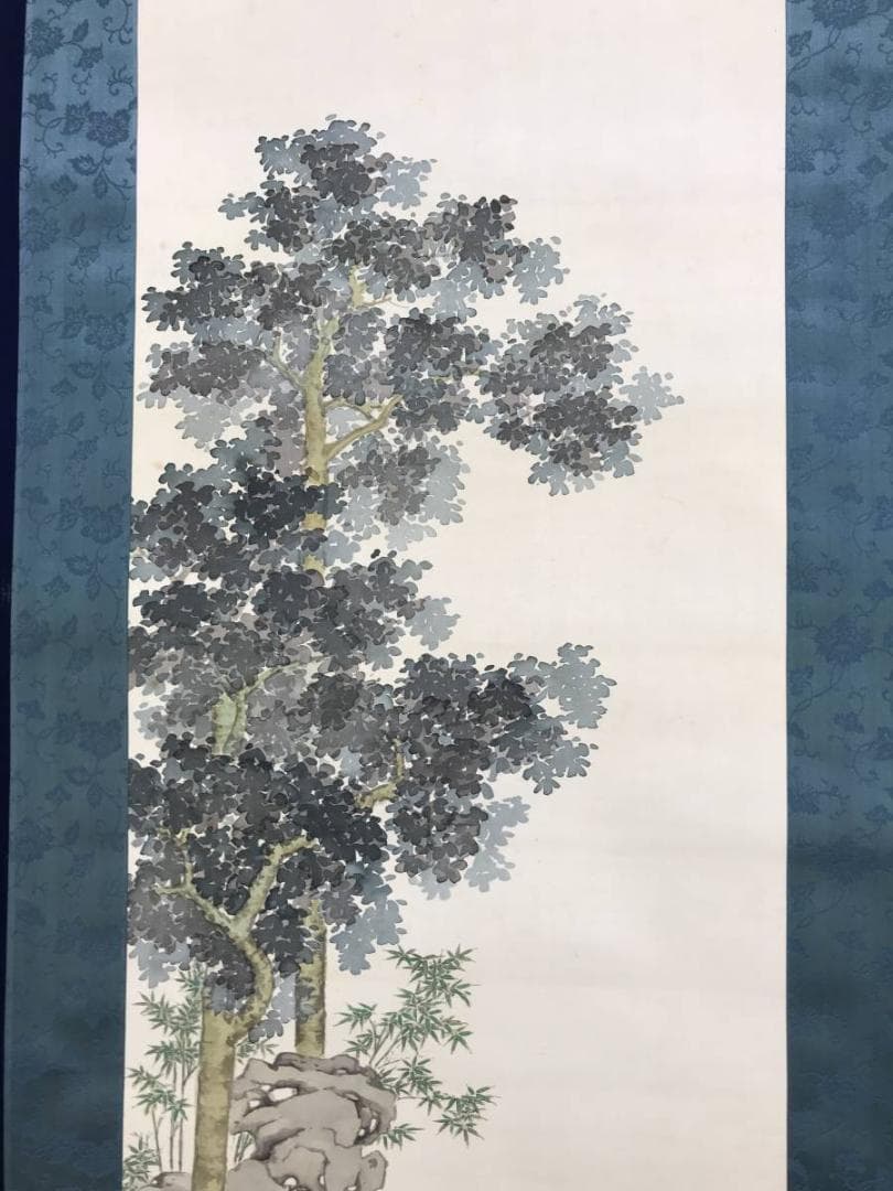 真作/小田杏逸/前茶之図/山水図/人物図/お茶図/掛軸/名家伝来/AE-94