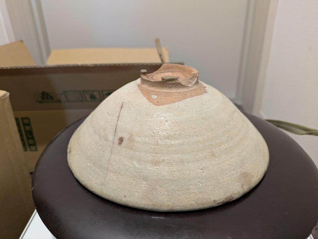 時代物　李朝　刷毛目　平茶碗　夏茶碗　古美術品　骨董　金直し