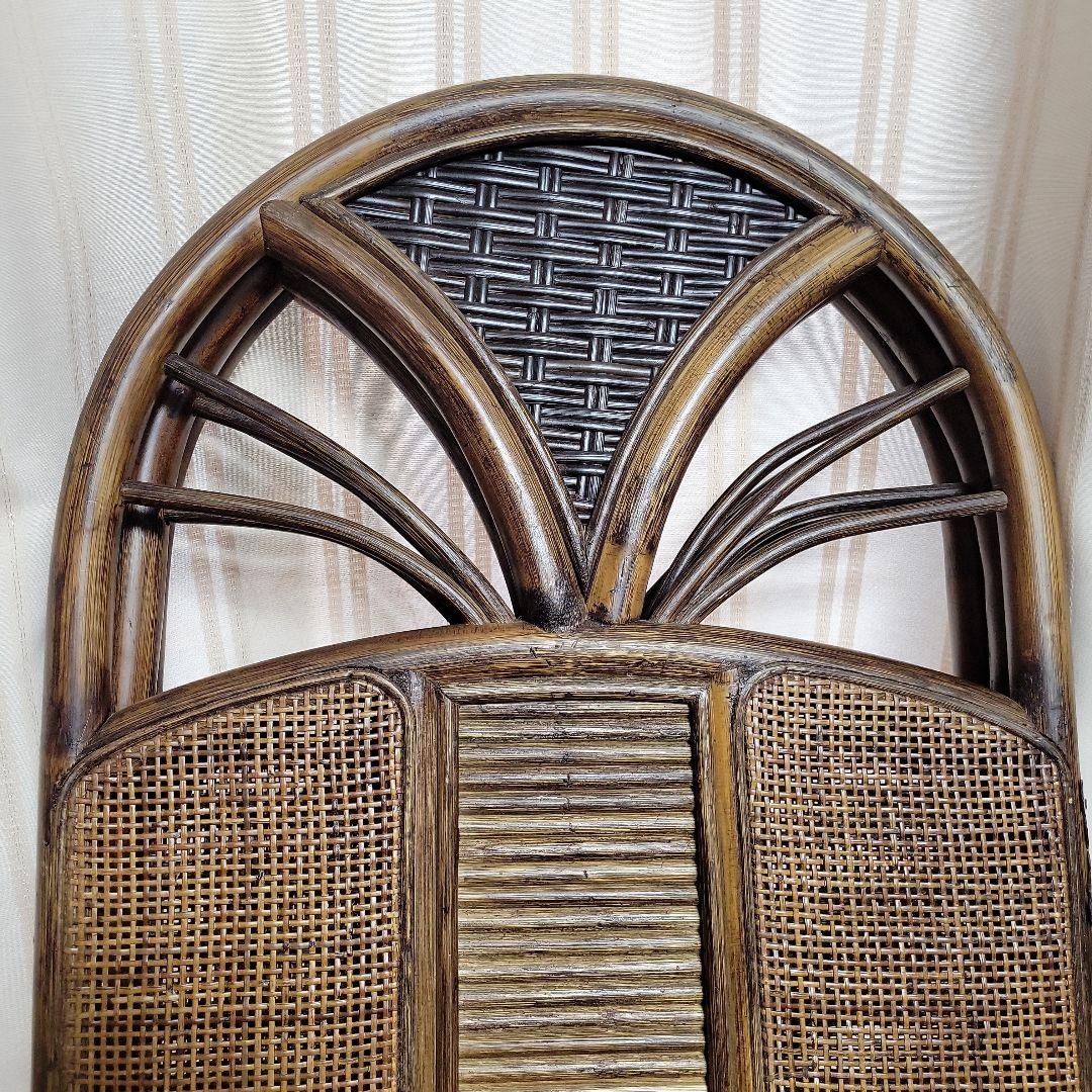 衝立 3連 ラタン パーテーション 籐家具 超美品 間仕切り アジアン レトロ