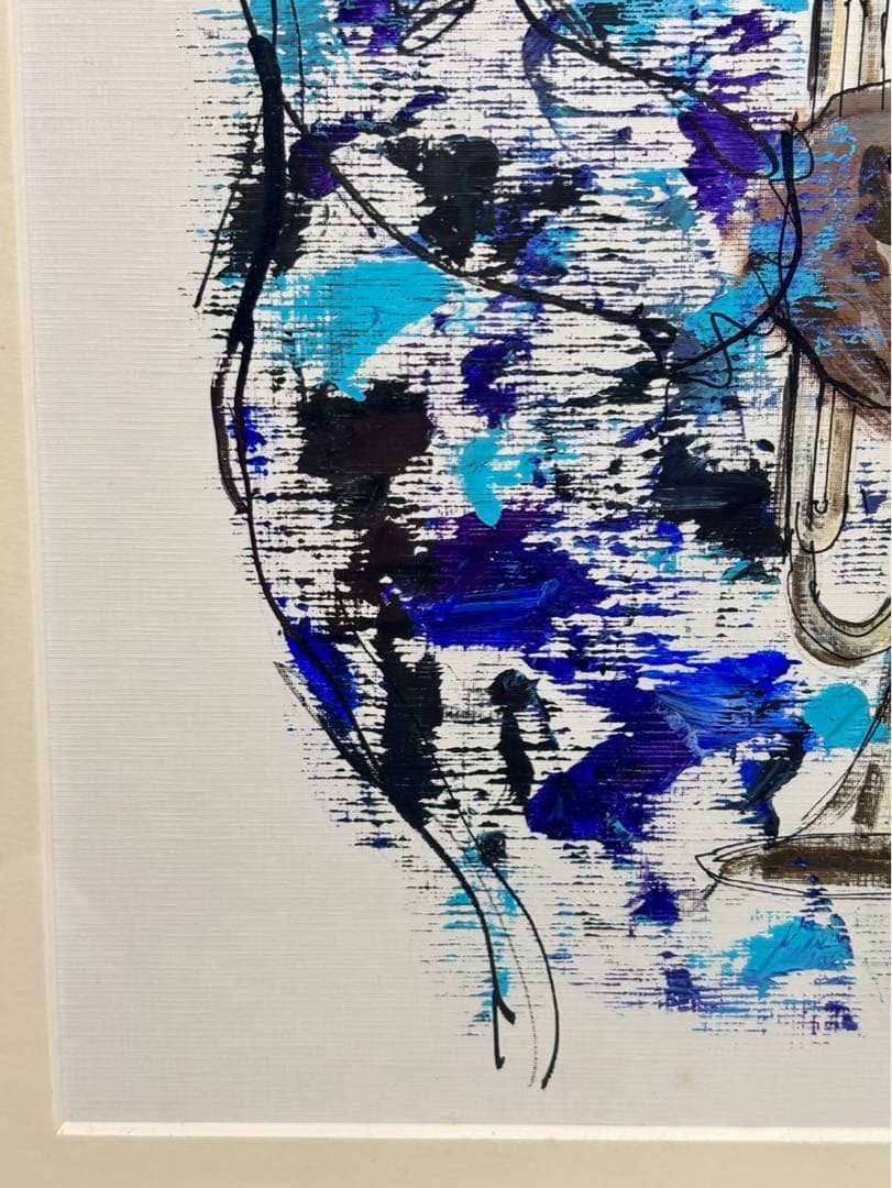 #津田耕「Jazzライフ」マイルス・デイヴィス　額装アクリル画