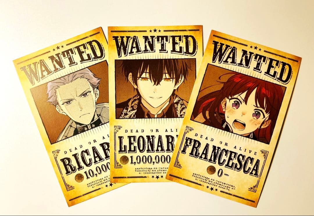 悪党一家の愛娘 あくまな 特典SS イラストペーパー レオナルド フランチェスカ