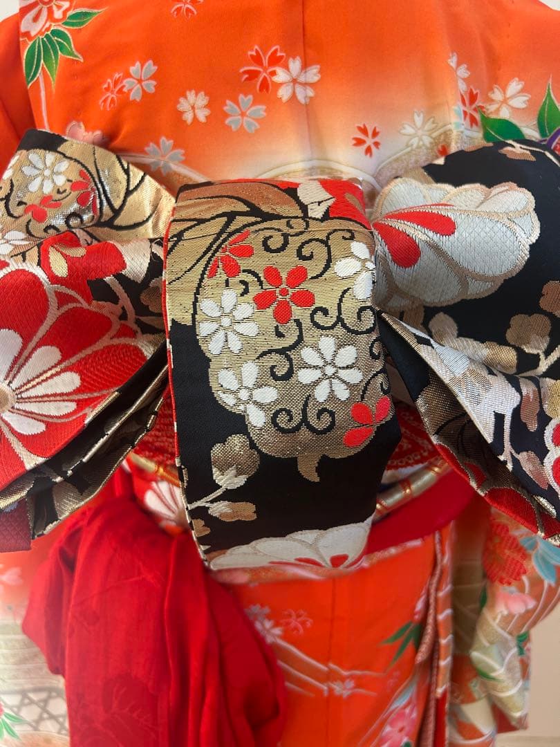 7歳　七五三　正絹着物　古典柄　帯　帯揚げ　帯締め　しごき　セット