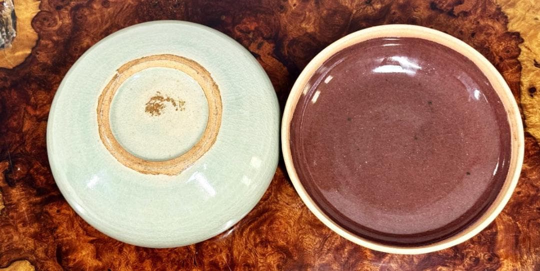 時代物 青磁刻輪花蓋物 捧合 約直径19cm 中国古玩 骨董古美術WWTT376