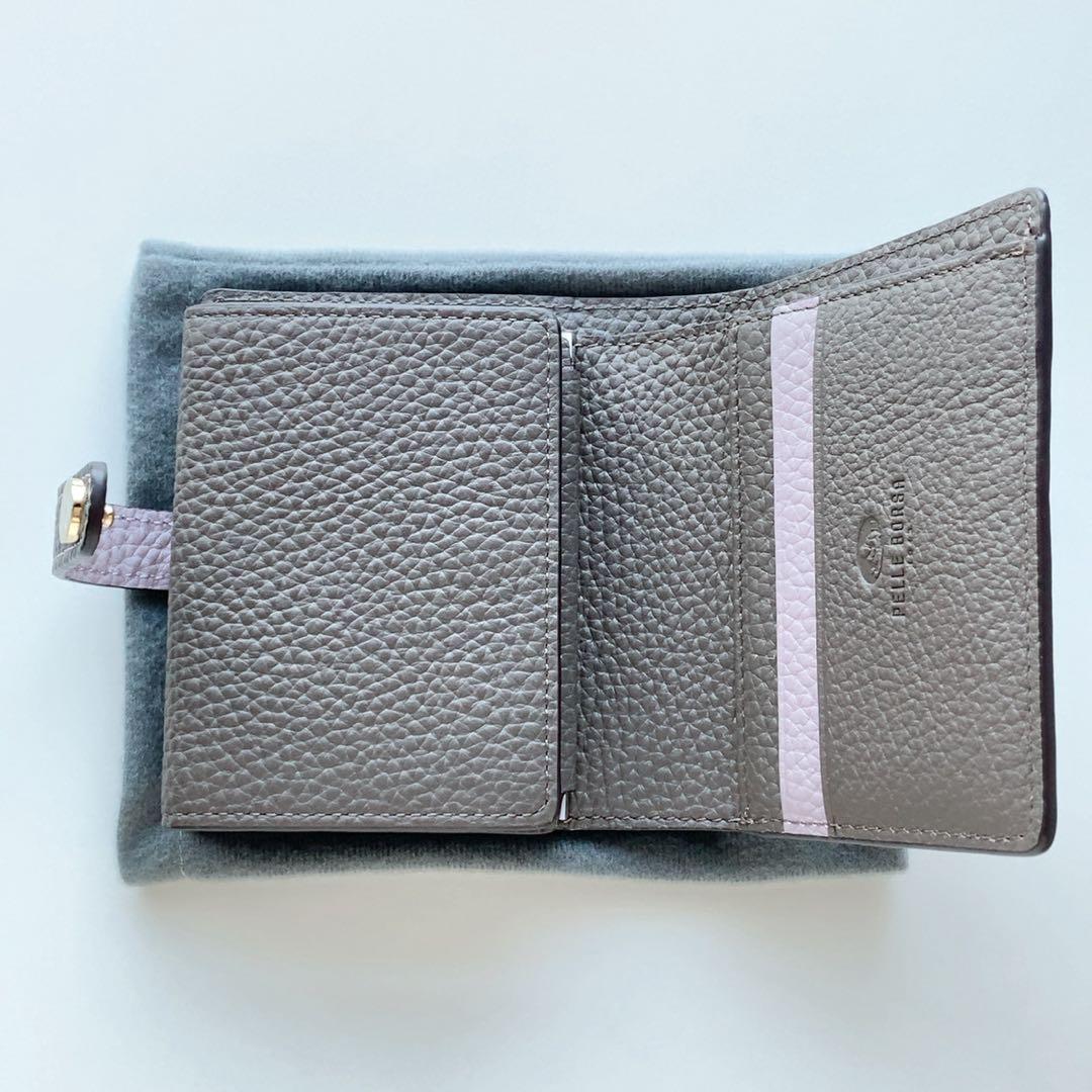 【 新品未使用 】PELLE BORSA ペレボルサ 二つ折り財布 ライラック