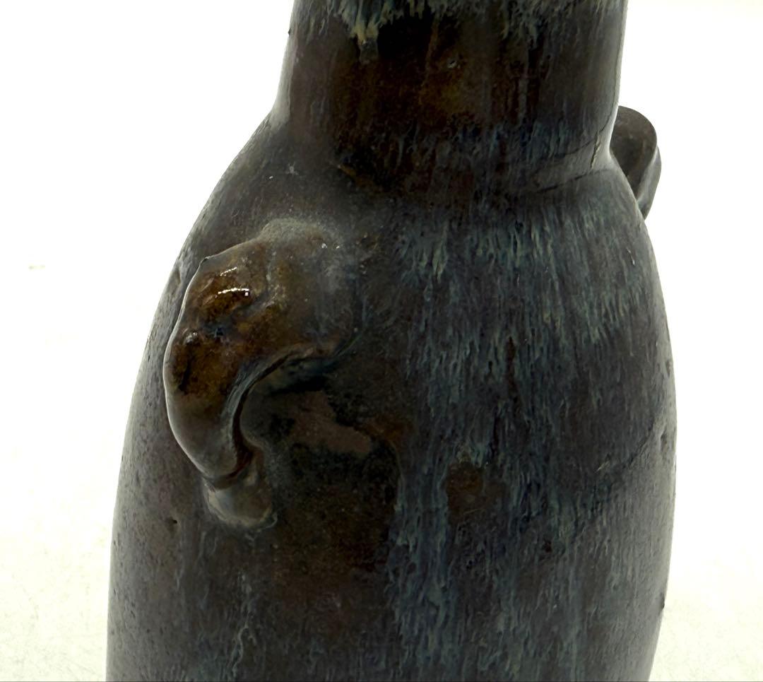 中国　鈞釉象耳瓶　花入　送料込み251130