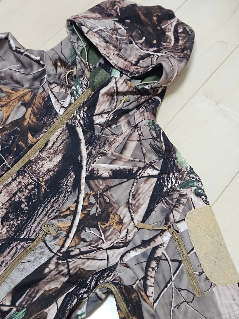 リアルツリー柄 迷彩服 セットアップ 上下セット 冬用ジャンパー サバイバル
