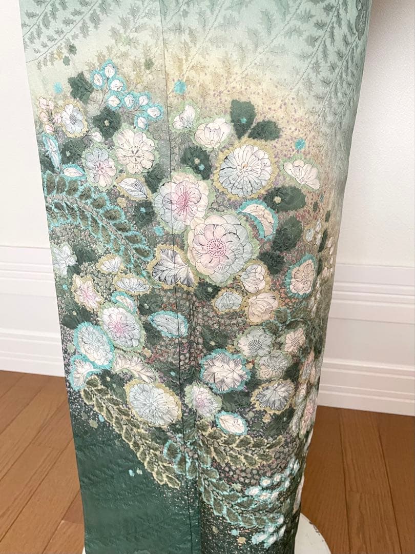 デイブ様リクエスト辻が花付下げ訪問着 正絹着物トールサイズ裄丈67帯セット