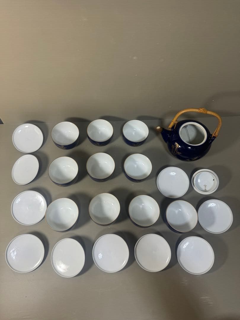 2488 深川製磁　茶器セット　急須1客　湯呑蓋付10客