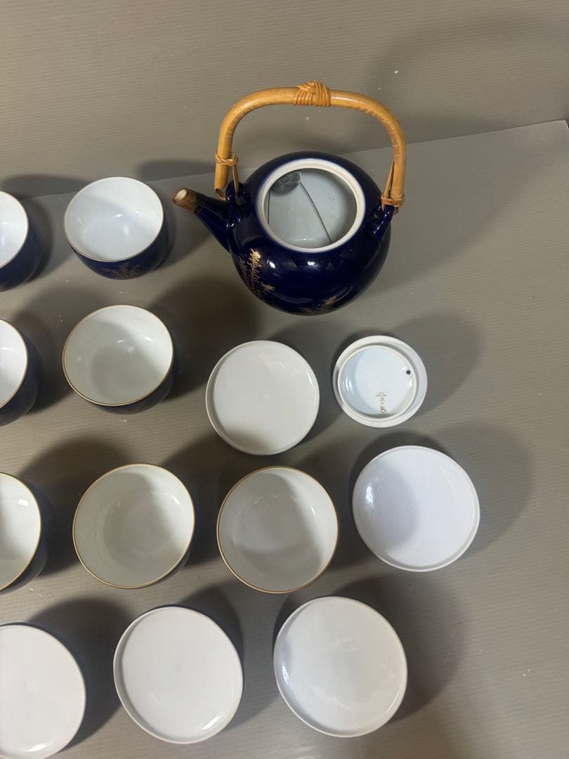 2488 深川製磁　茶器セット　急須1客　湯呑蓋付10客