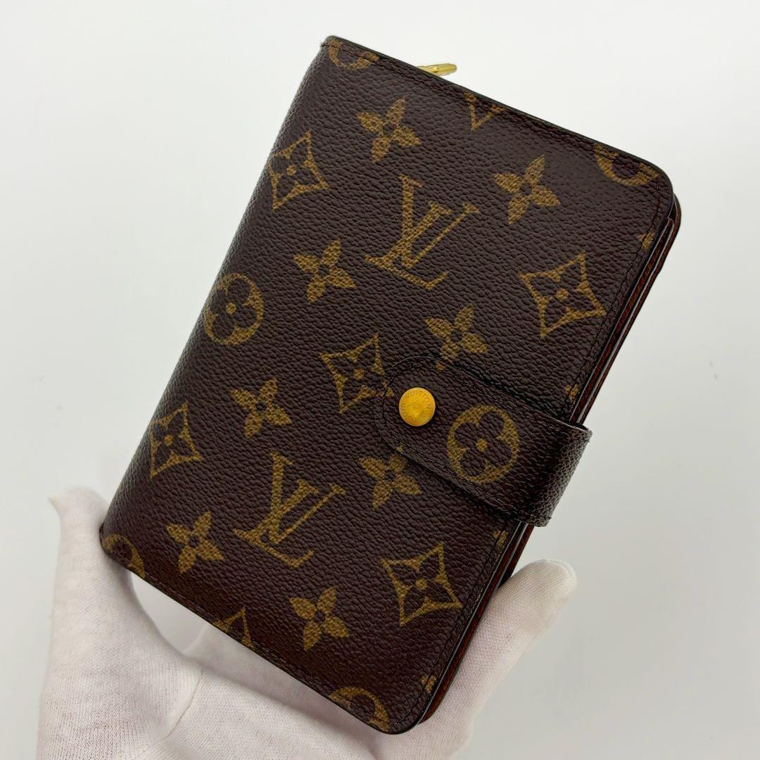 パスケース付★ルイヴィトン モノグラム ポルト パピエ ジップ 二つ折り財布
