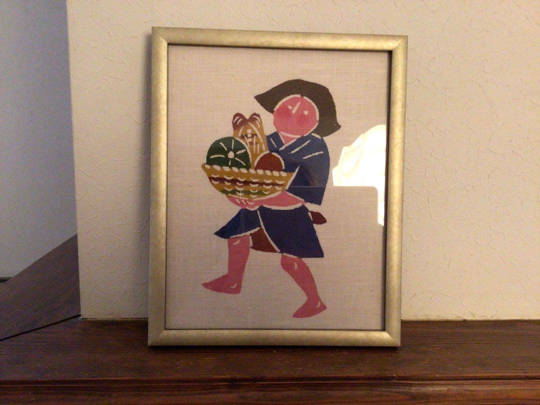 ⭕️⭕️セール⭕️⭕️美品【希少】柚木沙弥郎　型染絵 額縁付⭕️⭕️