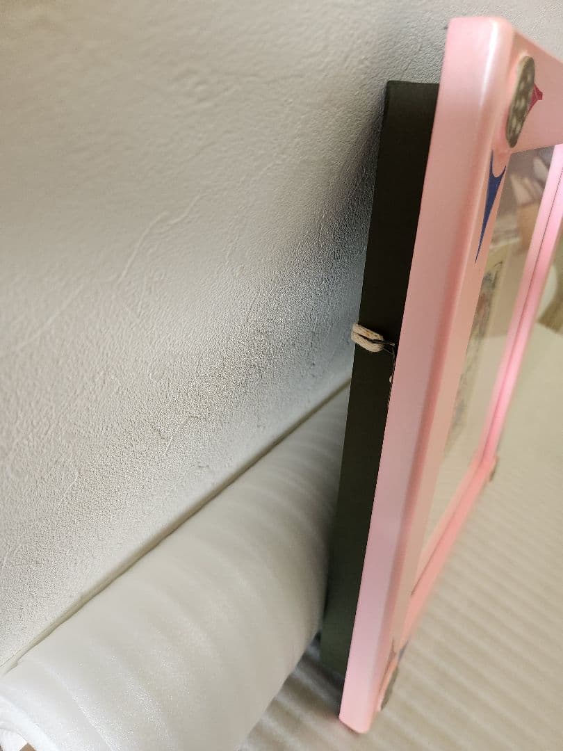 水森亜土　版画　和紙　あちきは～ん　オリジナルピンク額