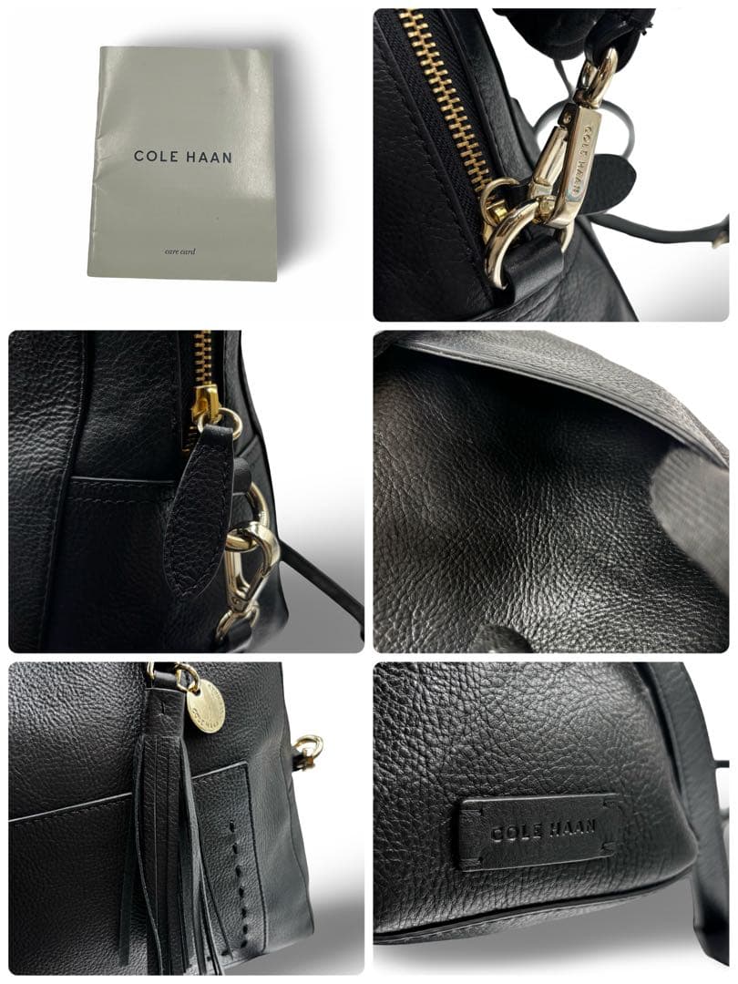 【美品】コールハーン　2way ショルダーバッグ　ハンド　レザー　斜め掛け　金具