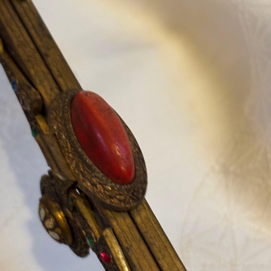 訳あり【希少・フランス製】アンティーク 口金金具　プチポアン サンプルタグ付