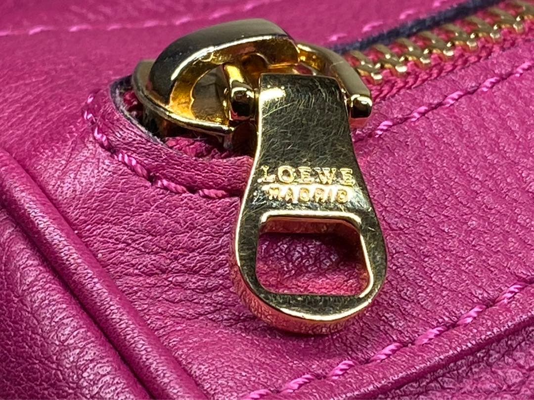 LOEWE ロエベ ハンドバッグ アメ レザー ピンクパープル