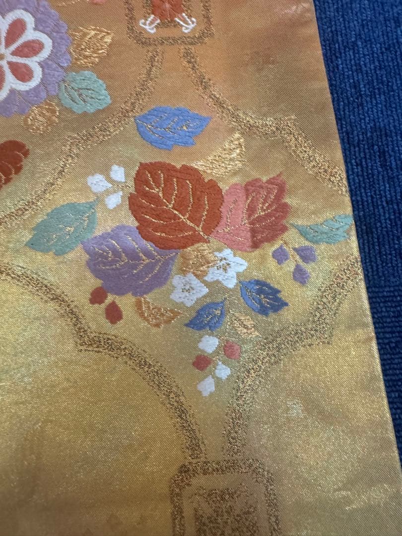 2676袋帯 古代彫金紋 西陣織 金糸　高級上質上品　約440cm 未使用