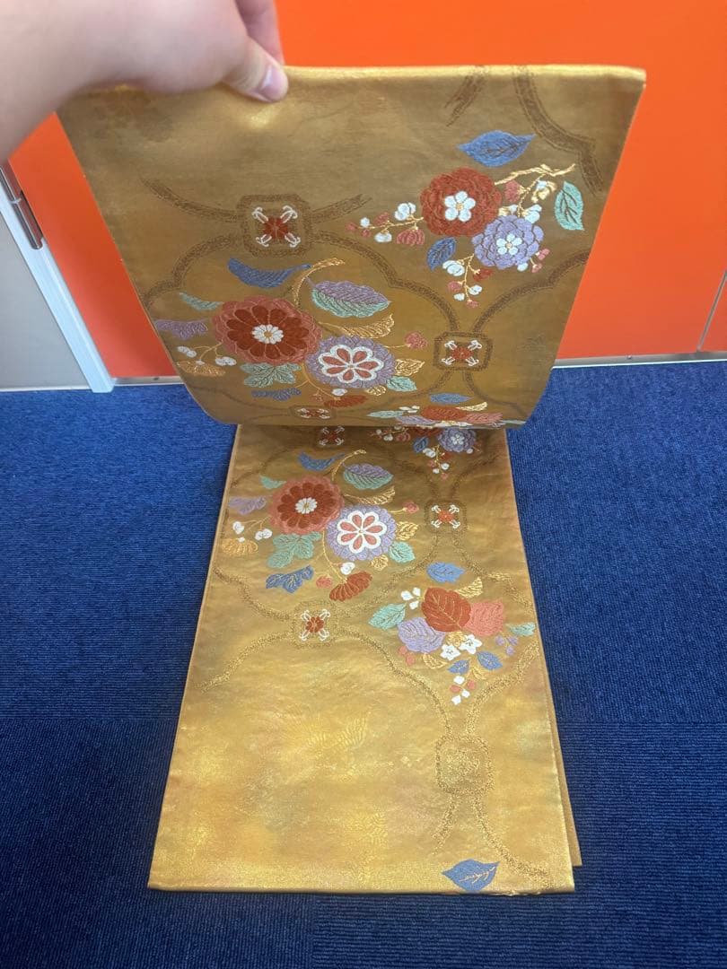 2676袋帯 古代彫金紋 西陣織 金糸　高級上質上品　約440cm 未使用