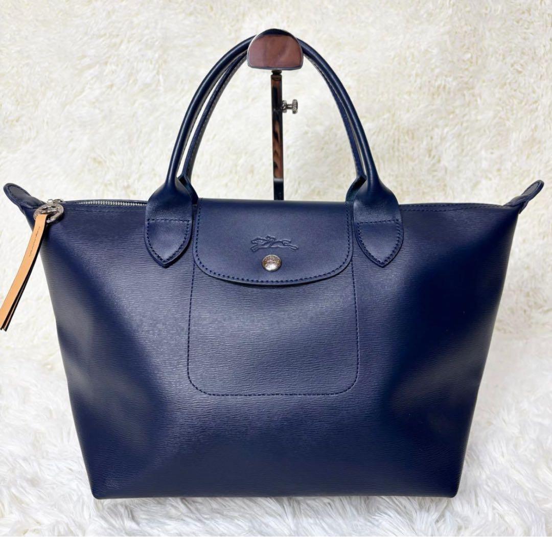 ロンシャン オールレザー シティ2way ネイビー 自立